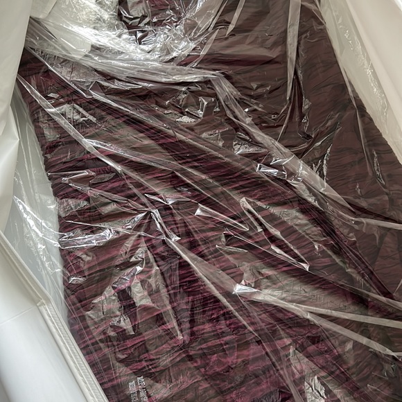 Pronovias Barcelona Dark Purple / Burgundy one shoulder long dress - Picture 4 of 13